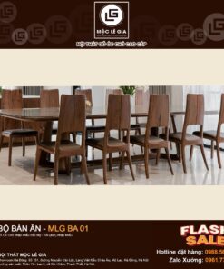 Bộ bàn ăn gỗ óc chó MLG BA 01