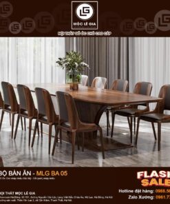 Bộ bàn ăn gỗ óc chó MLG BA 05