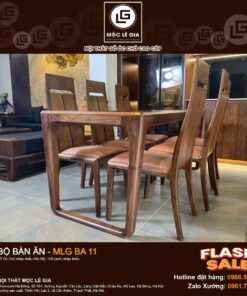 Bộ bàn ăn gỗ óc chó MLG BA11
