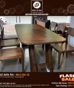 Bộ bàn ăn gỗ óc chó MLG BA12