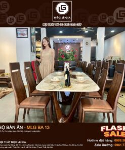 Bộ bàn ăn gỗ óc chó MLG BA13