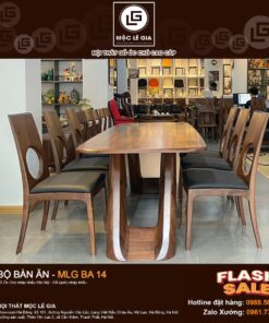 Bộ bàn ăn gỗ óc chó MLG BA14