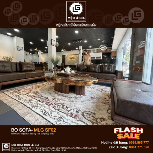 Bộ sofa gỗ óc chó MLG BA02