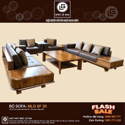 Bộ sofa gỗ óc chó MLG SF20