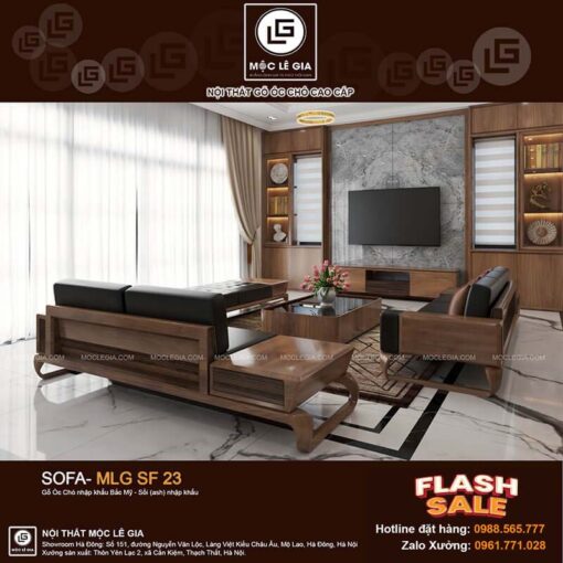 Bộ sofa gỗ óc chó MLG SF23