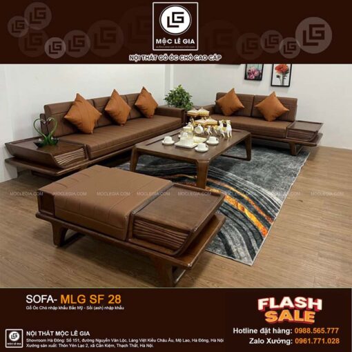 Bộ Sofa Gỗ Óc Chó MLG.SF28