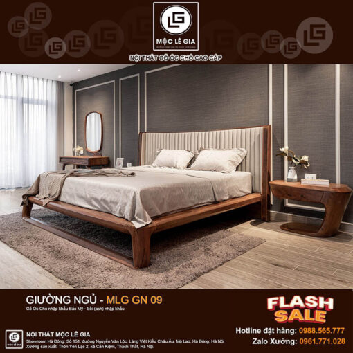 Giường ngủ gỗ óc chó MLG GN09