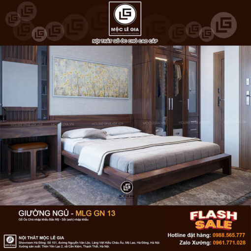 Giường ngủ gỗ óc chó MLG GN13