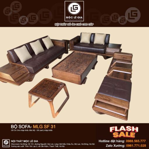bộ bàn ghế sofa gỗ óc chó