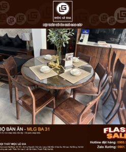 Bộ bàn ăn gỗ óc chó MLG BA31