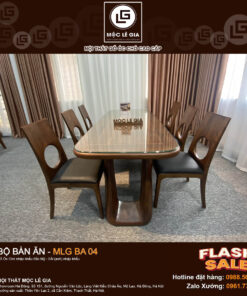 Bộ bàn ăn gỗ óc chó MLG BA04