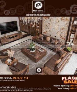 Bộ sofa gỗ óc chó MLG SF114