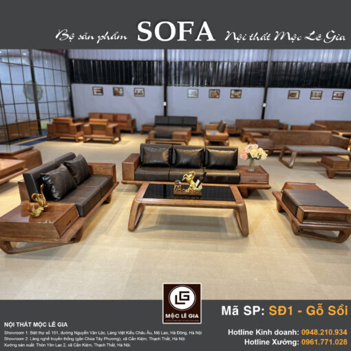 Bộ sofa gỗ sồi SĐ1