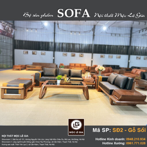 Bộ sofa gỗ sồi SĐ2