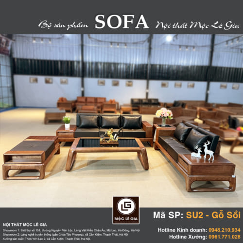 Bộ sofa gỗ sồi SU2
