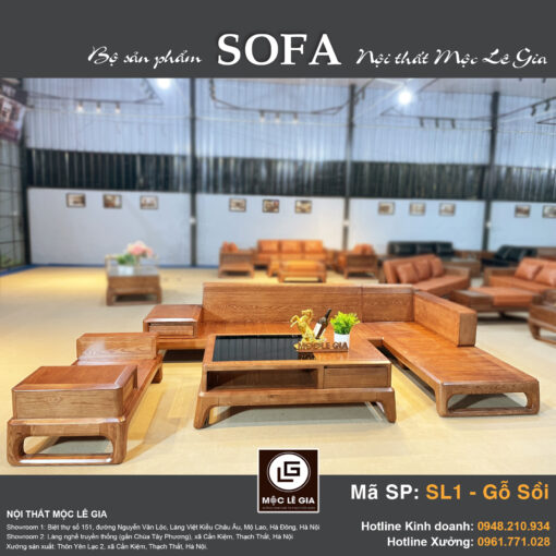 Bộ sofa gỗ sồi SL1
