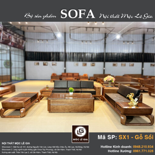 Bộ sofa gỗ sồi SX1