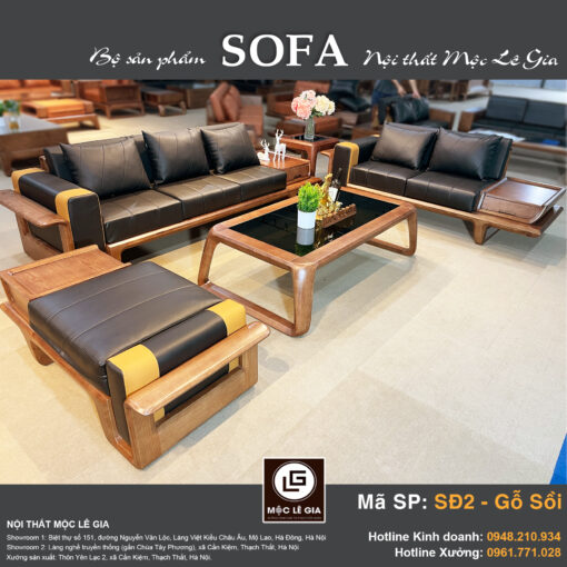 Bộ sofa gỗ sồi SĐ2