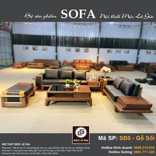 Bộ sofa gỗ sồi SĐ5
