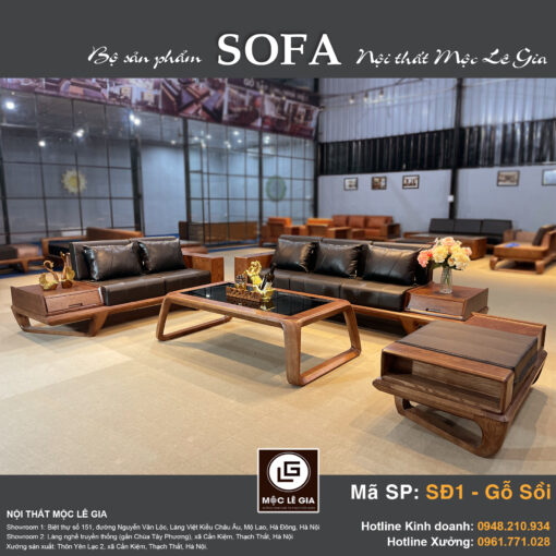 Bộ sofa gỗ sồi SĐ1