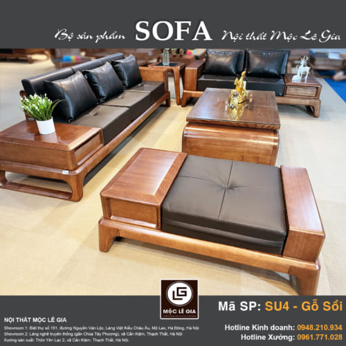 Bộ sofa gỗ sồi SU4