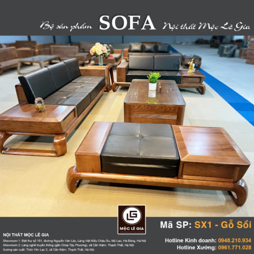 Bộ sofa gỗ sồi SX1