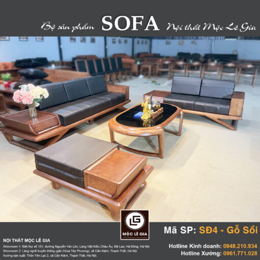Bộ sofa gỗ sồi SĐ4