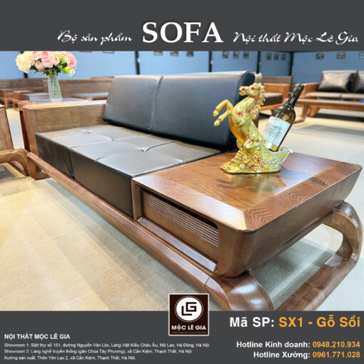 Bộ sofa gỗ sồi SX1