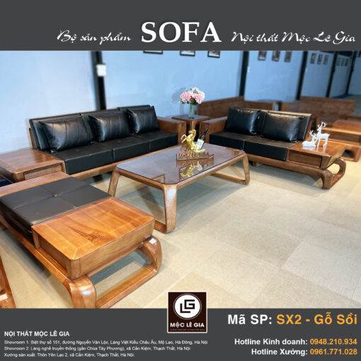 Bộ sofa gỗ sồi SX2