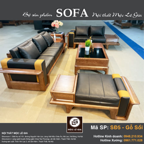 Bộ sofa gỗ sồi SĐ5