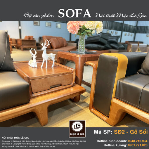 Bộ sofa gỗ sồi SĐ2