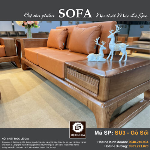 Bộ sofa gỗ sồi SU3