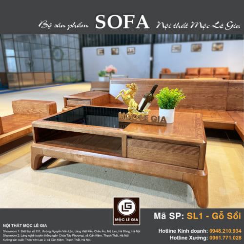 Bộ sofa gỗ sồi SL1