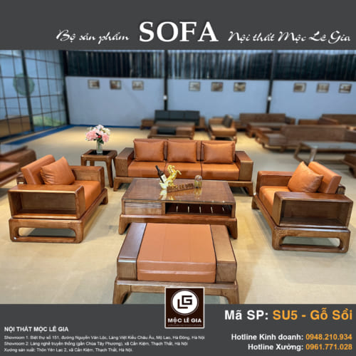 Bộ sofa gỗ sồi SU5