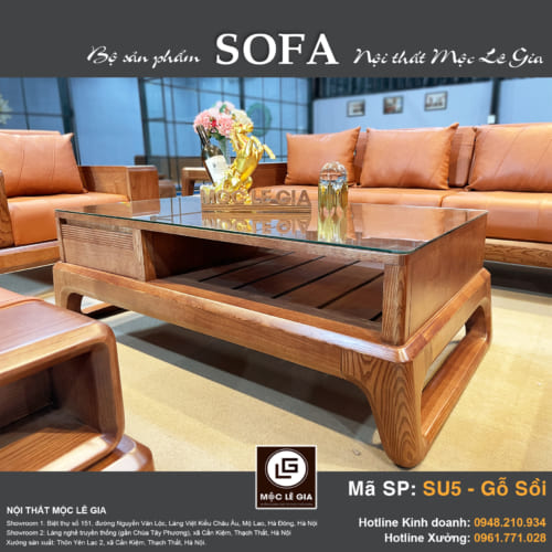 Bộ sofa gỗ sồi SU5