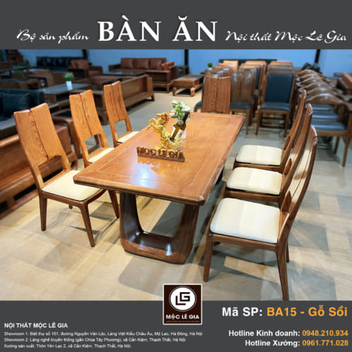 Bộ bàn ăn Gỗ Sồi BA 15