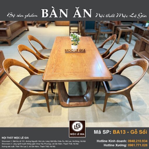 Bộ bàn ăn Gỗ Sồi BA 13