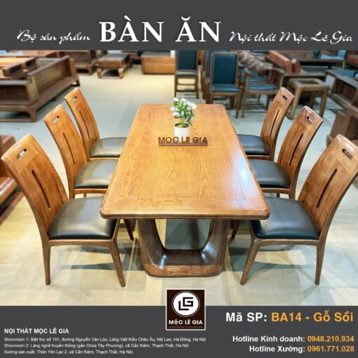 Bộ bàn ăn Gỗ Sồi BA 14