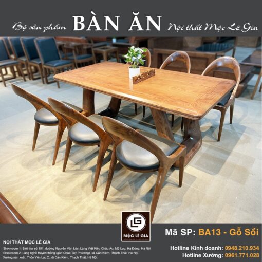 Bộ bàn ăn Gỗ Sồi BA 13