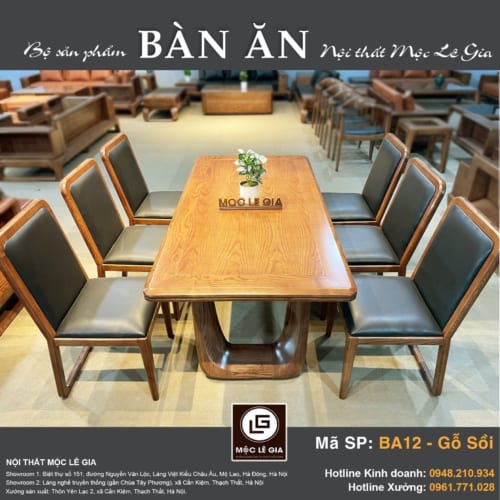 Bộ bàn ăn Gỗ Sồi BA 11