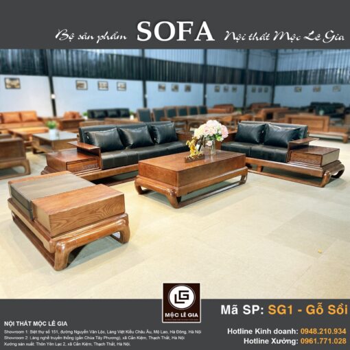 Bộ sofa gỗ sồi SG1