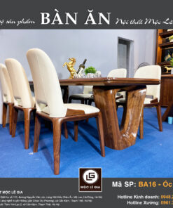 Bộ bàn ăn gỗ óc chó BA16