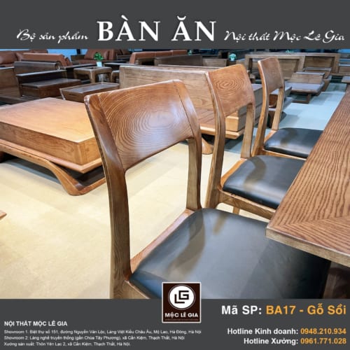 Bộ bàn ăn Gỗ Sồi BA 17