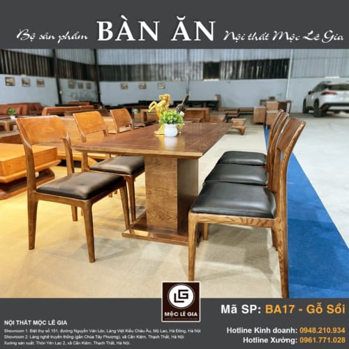 Bộ bàn ăn Gỗ Sồi BA 17