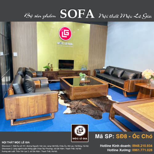 Bộ sofa gỗ óc chó SĐ8