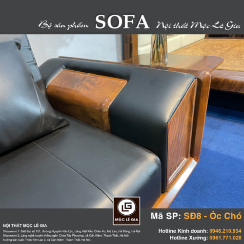 Bộ sofa gỗ óc chó SĐ8 cận