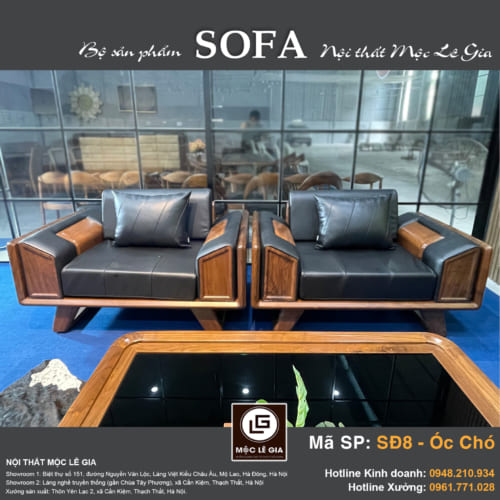 Bộ sofa gỗ óc chó SĐ8