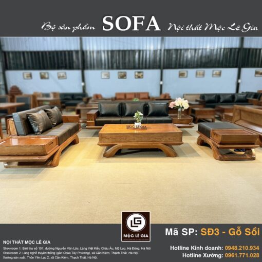 Bộ sofa gỗ sồi SĐ3