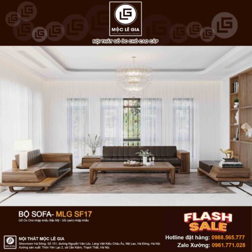 Bộ Sofa Gỗ Óc Chó MLG SF17