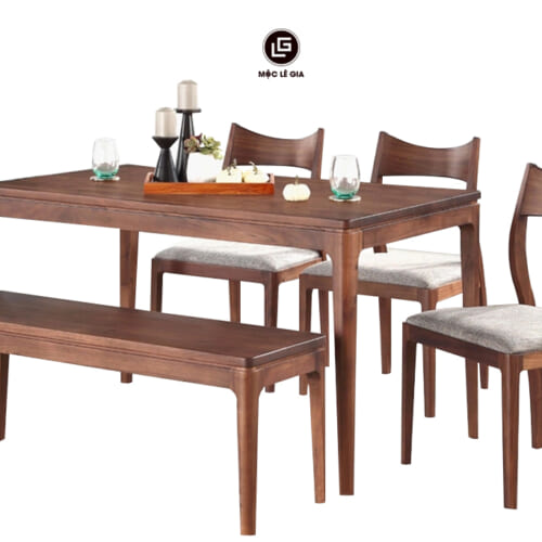 Bàn ăn gỗ óc chó xuất khẩu Bax-68